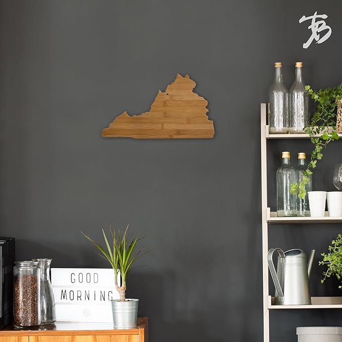 Totally Bamboo Virginia State Shaped Bamboo Serving And Cutting Board, Brown