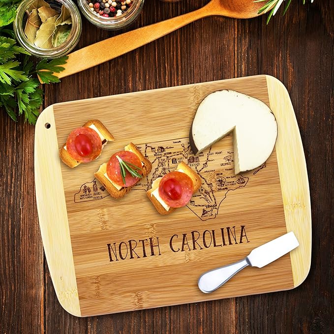 Totally Bamboo A Slice of Life North Carolina State Serving and Cutting Board, 11" x 8.75"