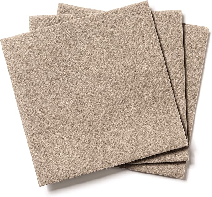 AH AMERICAN HOMESTEAD Paper Cocktail Napkins - Linen-Like Disposable Beverage Bar Napkins 4.75" x 4.75" - Bulk Square Napkins - Ideal for Party or Wedding (Light Brown -100 Count)
