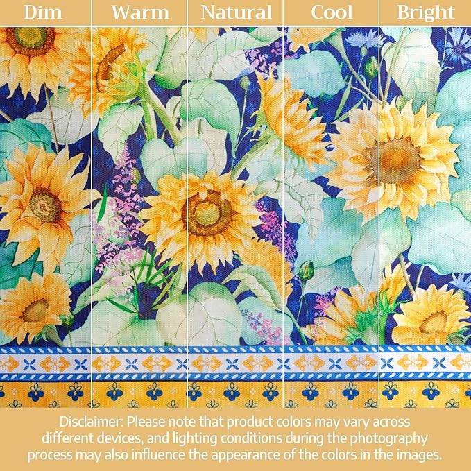 Maison d' Hermine Cloth Napkins Set of 4 100% Cotton Soft & Durable Everyday Reusable Square Napkins Cloth Washable, Dinner, Cocktail Party, Wedding, Restaurant (Sunflower Days, 18" x 18")