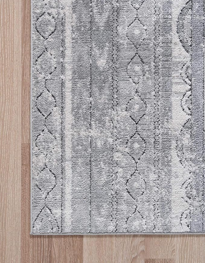 Rugs.com Oregon Collection Rug – 9' x 12' Gray Low-Pile Rug Perfect for Living Rooms, Large Dining Rooms, Open Floorplans