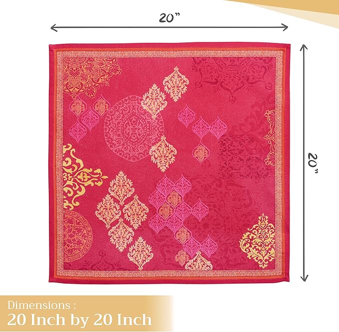 Maison d' Hermine Cloth Napkins Set of 4 100% Cotton for Thanksgiving Christmas Decorations Everyday Reusable Square Fall Napkins Cloth Washable Dinner Party (Versailles, 20"x20")