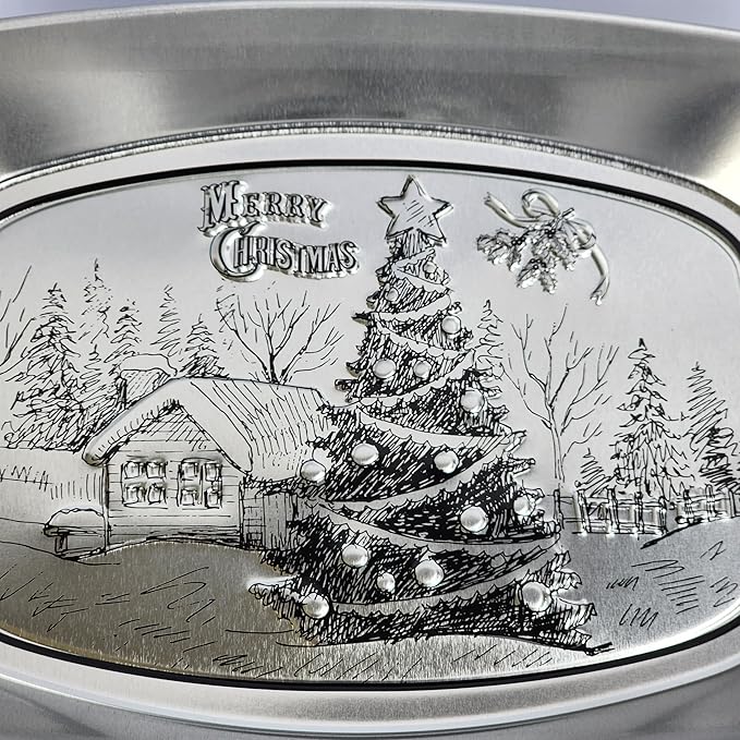 Silver Metal Oval Decorative Tray Set of 3, Essentials, Christmas & Holiday Decor, Embossed Vanity Serving Trays for Entertaining and Gifting
