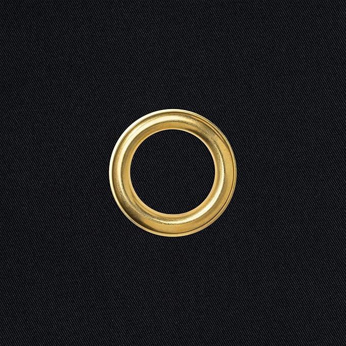 Classic Collection, Bottle Cloth with Metal Ring for Ice Buckets, Cotton, 42 cm, Corner Hole (Black with Gold Metal Ring, Pack of 5)