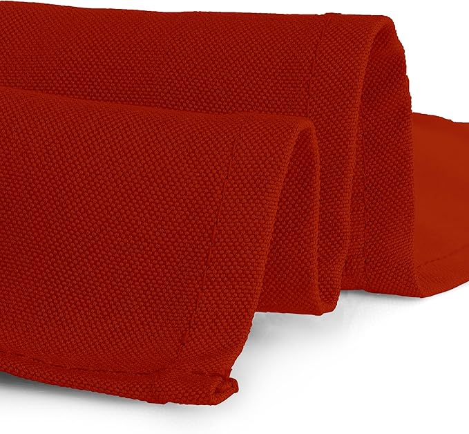 Gee Di Moda Square Tablecloth - 85 x 85 Inch Burnt Orange Table Cloth for Large Square or Round Tables - Heavy Duty Washable Fabric - for Buffet Table, Holiday Party, Dinner, Wedding & Baby Shower