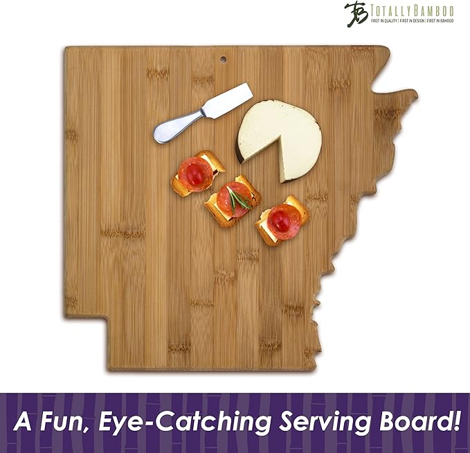 Totally Bamboo Arkansas State Shaped Serving and Cutting Board