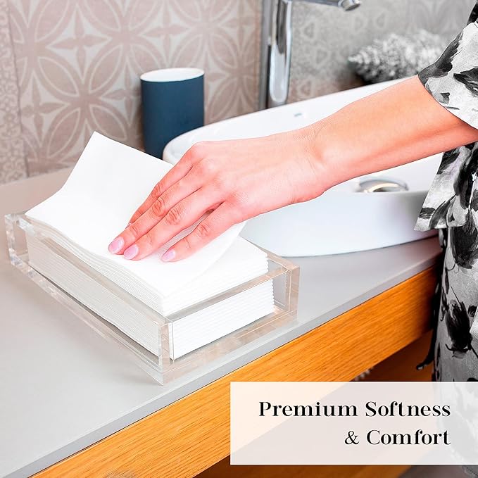 AMERICAN HOMESTEAD Disposable Hand Towels for Bathroom - White LinenLike Guest Napkins - Ideal Paper Dinner Napkins or Bathroom Towels for Guests - 100 Count - Smooth - 15.5" x 12"