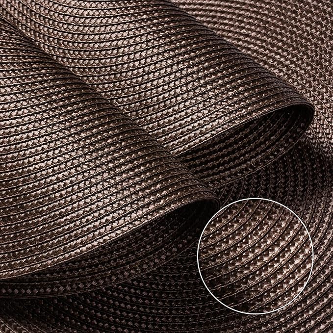 FunWheat Round Braided Placemats Set of 6 Table Mats for Dining Tables Woven Washable Non-Slip Place mats 15 inch (Brown, 6pcs)