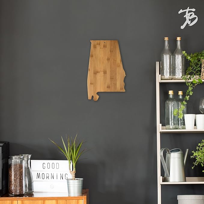 Totally Bamboo Alabama State Shaped Bamboo Serving and Cutting Board
