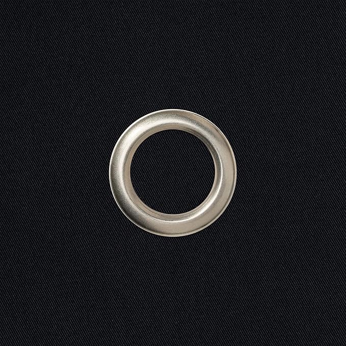 Classic Collection, Bottle Cloth with Metal Ring for Ice Buckets, Cotton, 42 cm, Corner Hole (Black with Silver Metal Ring, Pack of 1)