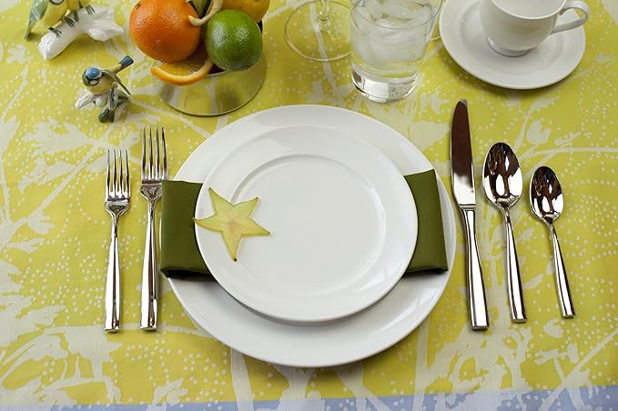 Fortessa Lucca 18/10 Stainless Steel Flatware Solid Handle Table Knife, Set of 12, Silver