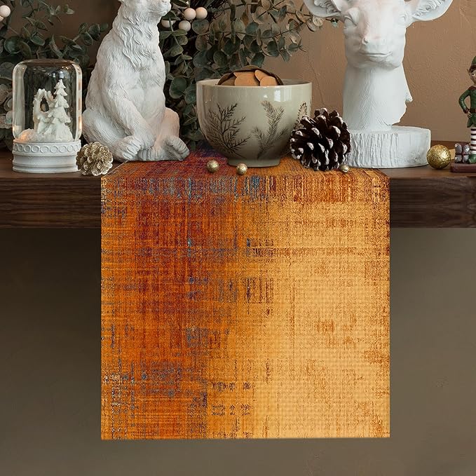 Vintage Rustic Wooden Table Runner Seasonal Farmhouse Kitchen Dining Linen Table Decoration for Indoor Outdoor Home Party Decor 13 x 72 Inch