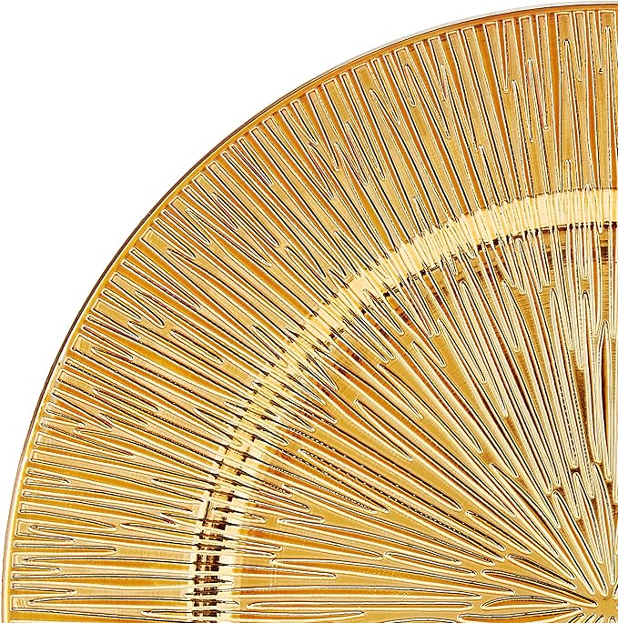 Value Set of 24 Charger Plates, Gold Plastic Dinner Chargers 13 Inch Multi-Use for Holiday Decor Restaurant Catering Special Events