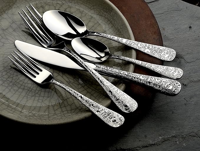 Liberty Tabletop Calavera (Skull) 45 Piece Flatware Set for 8 Silverware Made in USA