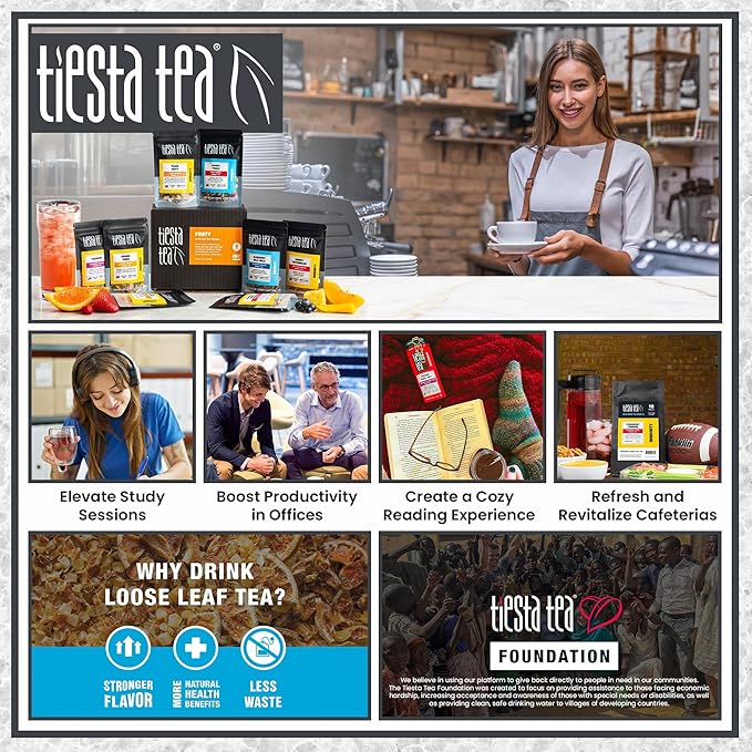 Tiesta Tea - Peaches N´ Green, Smooth Peach Green Tea, Premium Loose Leaf Tea Blend, Medium Caffeinated Green Tea, Make Hot or Iced & Brews Up to 200 Cups - 16 Ounce Resealable Bulk Pouch