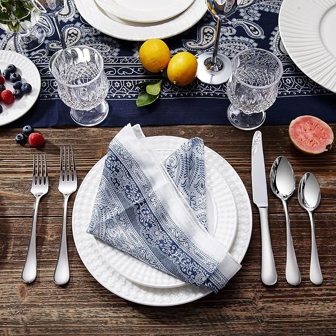 KEAWELL Premium Fine Verona 4-Piece 7.4 inch Fork Set – 18/10 Stainless Steel, Heavy-Duty Mirror-Finished Silverware for Elegant Everyday Dining and Entertaining (4, Salad Forks)