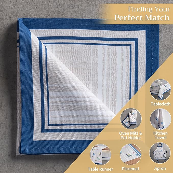 Maison d' Hermine Cloth Napkins Set of 4 100% Cotton Everyday Reusable Square Napkins Cloth Washable, Dinner, Party, Wedding, Restaurant, Spring/Summer (Poisson, 20" x 20")