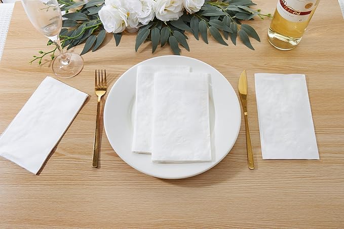 300 Count Premium White Paper Napkins Disposable Dinner Napkins Absorbent Soft And Strong For Everyday Use 2-Ply 14.1X16.5 Inch