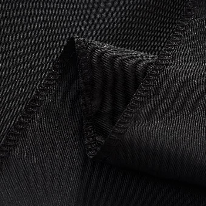 10-Pack 60x120 inch Black Table Cloths, Solid Stain and Wrinkle Resistant Oblong Tablecloth, Premium Plain Weave Polyester Fabric Rectangle Table Linen Covers for Hotel, Wedding