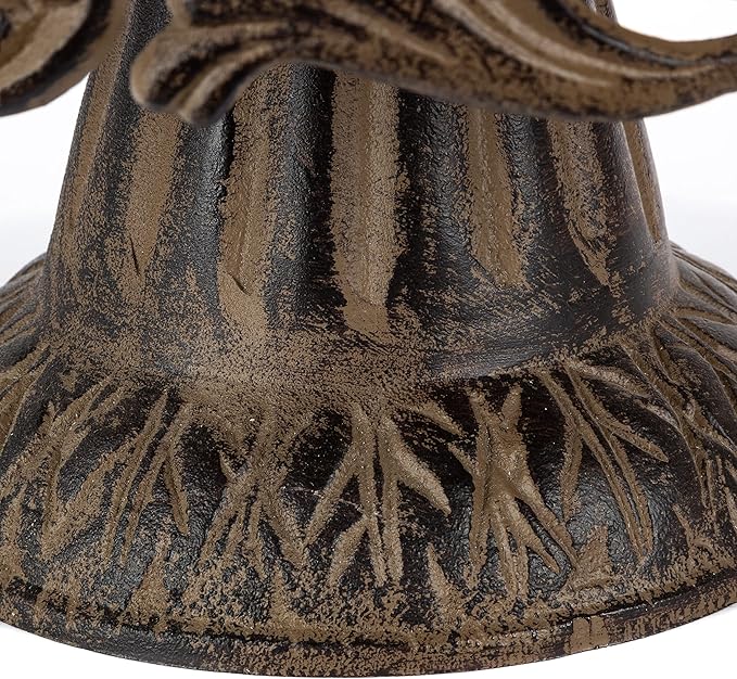 Glass Domed Cake Pedestal with Acanthus Leaf Ornate Brown Metal Base and Cream Ceramic Plate