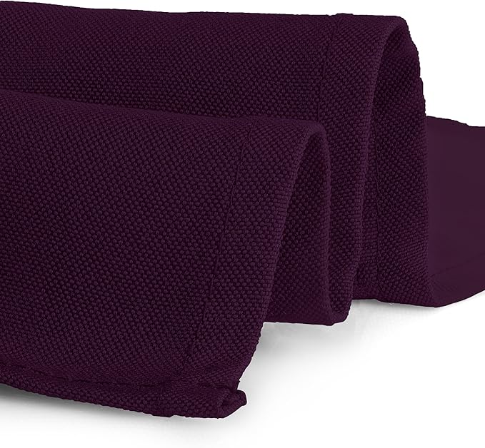 Gee Di Moda Square Tablecloth - 52 x 52 Inch Eggplant Table Cloth for Small Square or Round Tables - Heavy Duty Washable Fabric - for Buffet Table, Holiday Party, Dinner, Wedding & Baby Shower
