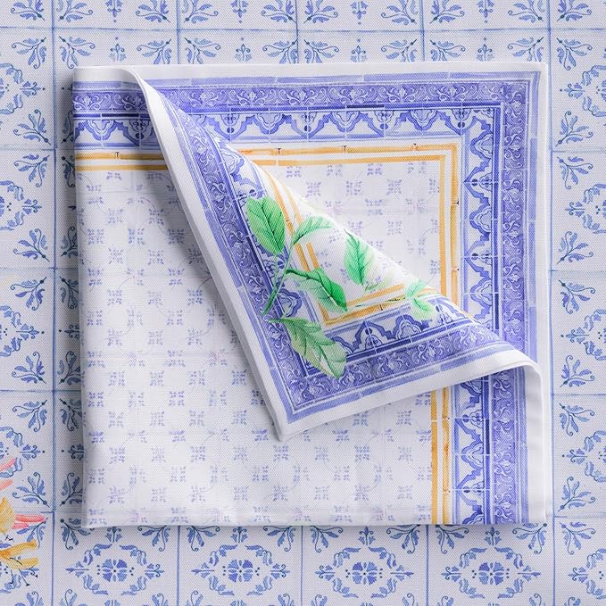 Maison d' Hermine Napkin 100% Combed Cotton Premium Cloth Napkin Decorative Washable Napkins Set of 4 for Home, Kitchen, Dining, Cocktail Parties & Camping - Luberon(20”X20”)