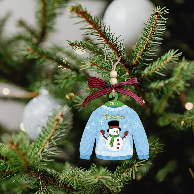 Grandson Ornaments - Grandson Christmas Ornament - Family Ornaments for Christmas Tree - Grandsons Gifts, Gifts for Grandsons from Grandma, Grandpa - Wood Ornament 2025