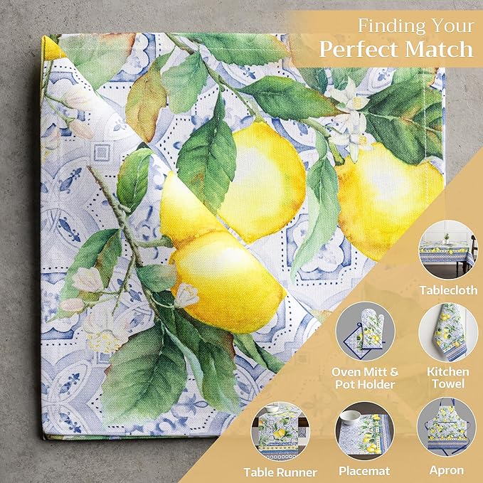 Maison d' Hermine Cloth Napkins Set of 4 100% Cotton Everyday Reusable Square Napkins Cloth Washable, Dinner, Party, Wedding, Restaurant, Spring/Summer (Citrus, 20" x 20")