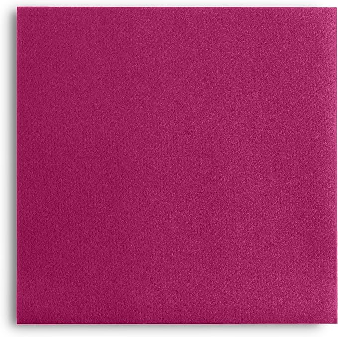 Disposable Fuschsia Cocktail Napkins Paper - 4" x 4" High-End Linen-Like Beverage Party Square Paper Napkin Pack for Bar, Cafe, Restaurant, Christmas, Birthday, Wedding, Baby Shower - 100 Count
