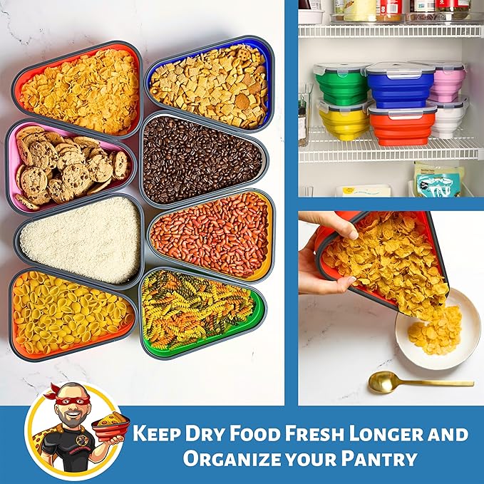 PIZZA PACK The Perfect Reusable Pizza Storage Container with 5 Microwavable Serving Trays - BPA-Free Adjustable Pizza Slice Container to Organize & Save Space, Orange 3 pk