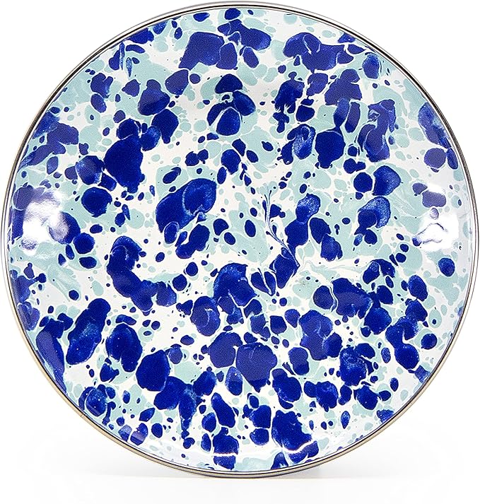 Golden Rabbit Enamelware Appetizer Plates, 6 inch, Ocean, Set of 4