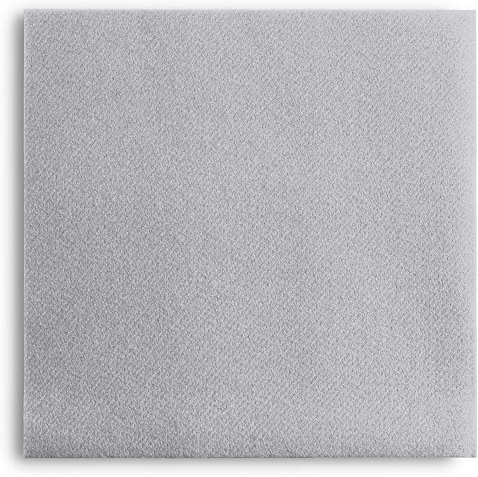Disposable Grey Cocktail Napkins Paper - 4" x 4" High-End Linen-Like Beverage Party Square Paper Napkin Pack for Bar, Cafe, Restaurant, Christmas, Birthday, Wedding, Baby Shower - 100 Count