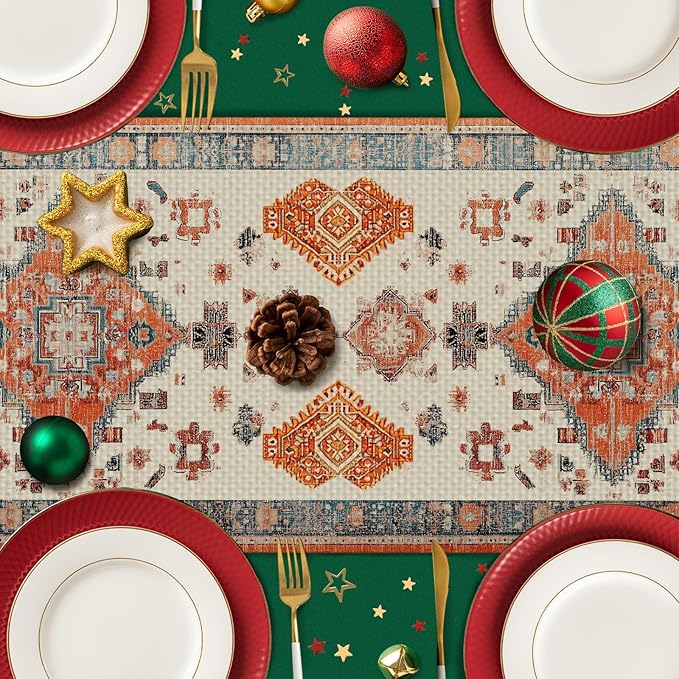 Rustic Farmhouse Table Runner Seasonal Fall Kitchen Dining Linen Table Decoration for Indoor Outdoor Home Party Decor 13 x 72 Inch