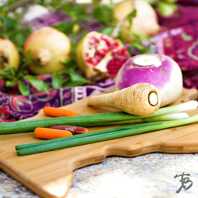 Totally Bamboo Minnesota State Shaped Bamboo Serving and Cutting Board