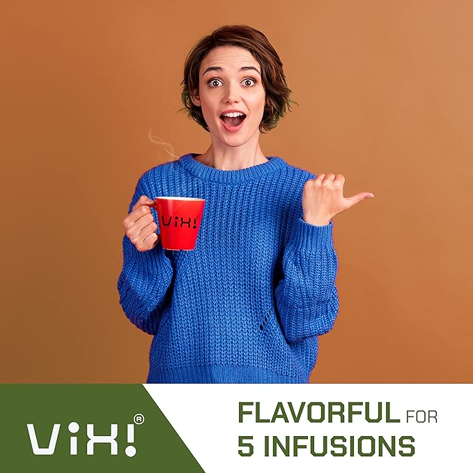 VIXI Green Tea Loose Leaf, (16.00 Oz), Vietnam's Mountain Tea, Caffeinated, Dried Whole Full Large Leaves, 100% Natural, Perfect for Hot and Cold Brew