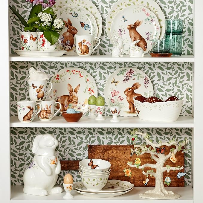 Lenox 894154 Butterfly Meadow Bunny Mugs, Set of 4, Easter Drinkware