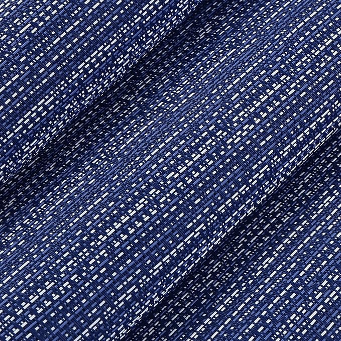AHHFSMEI Placemats for Dining Table Set of 4 Woven Vinyl Plastic Place Mats Non-Slip Heat Insulation Stain Resistant Table Mats Washable Easy Clean Placemats (Multi Blue,4)