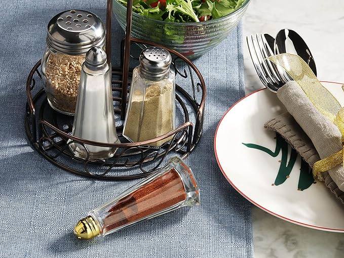 New Star Foodservice 22186 Glass Salt and Pepper Shaker with Stainless Steel Mushroom Top, 2-Ounce, Set of 12