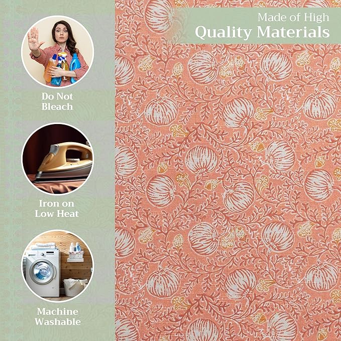 Maison d' Hermine Cloth Napkins Set of 4 100% Cotton for Thanksgiving Christmas Decorations Everyday Reusable Square Fall Napkins Cloth Washable Dinner Party (Harvest Festival, 20"x20")