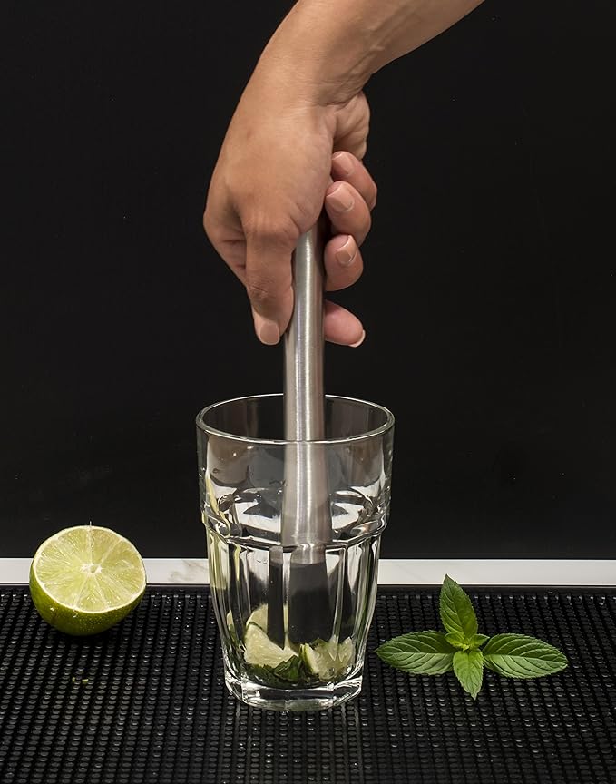 HIC Kitchen Bar Muddler, Stainless Steel, BPA Free
