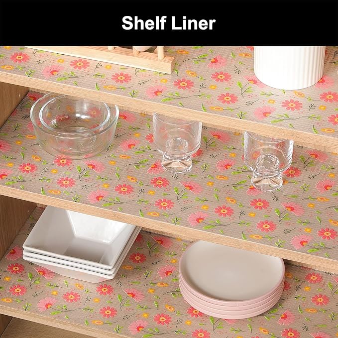 Cooyes Shelf Liner – Premium Non-Adhesive Cabinet & Drawer Liner for Kitchen – Waterproof Shelf Paper with Modern Pattern – Durable EVA Cabinet Mat – Easy to Cut (11.8" W x 236" L)