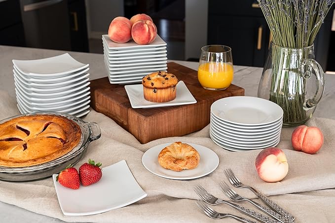 10 Strawberry Street 6" Catering Square Appetizer Plate, Set of 12
