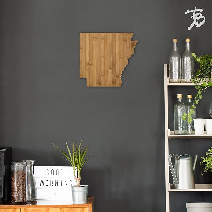 Totally Bamboo Arkansas State Shaped Serving and Cutting Board