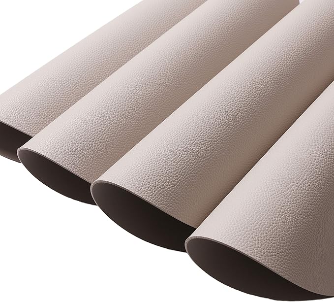 Wipeable Placemats and Coasters Leather Table Mats Waterproof Heat-Resistant Easy to Clean for Dining Table Set Kitchen Table Set of 4, Taupe