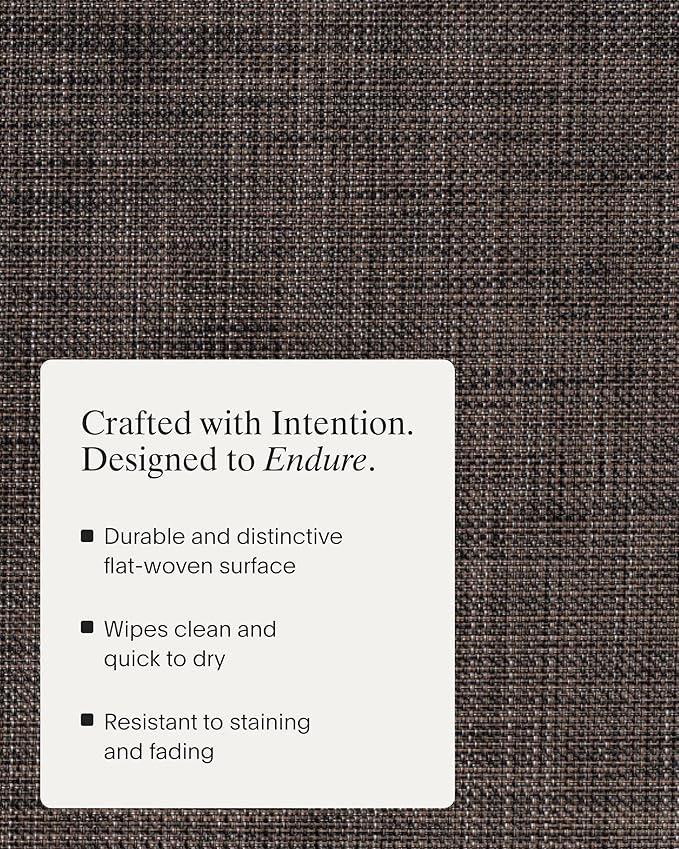 Chilewich Mini Basketweave Placemats in Dark Walnut - Set of 4 - Easy Care Woven Tabletop Textiles - Indoor/Outdoor - 15" Round