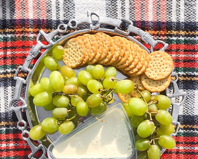 Arthur Court Metal Serving Aluminum Equestrian Round Horse Tray/Platter 12.25 inch Diameter
