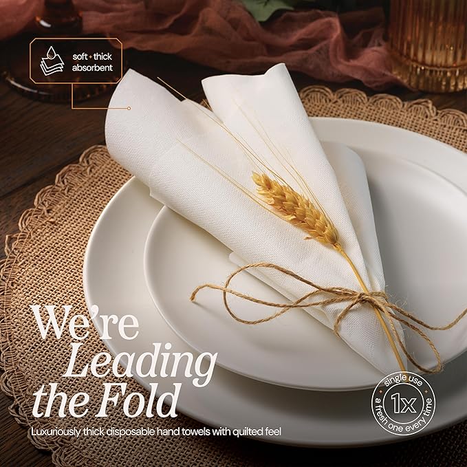 300 Pack Disposable Dinner Napkins Paper, 3-Ply, 12 "x 17" Guest Hand Towels For Bathroom, Wedding, Kitchen or Event