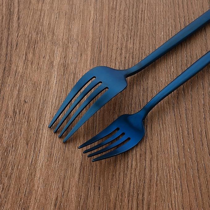 18/10 Stainless Steel Matte Flatware Set (1, Blue)