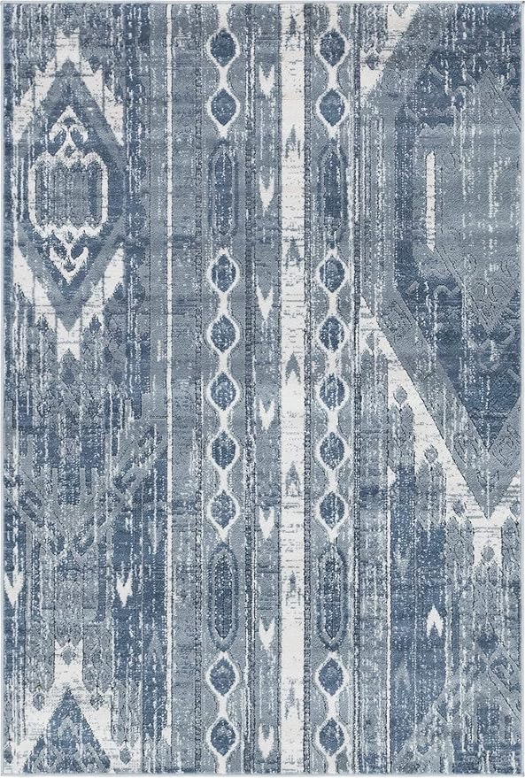 Rugs.com Oregon Collection Rug – 4' x 6' Light Slate Blue Low-Pile Rug Perfect for Living Rooms, Large Dining Rooms, Open Floorplans