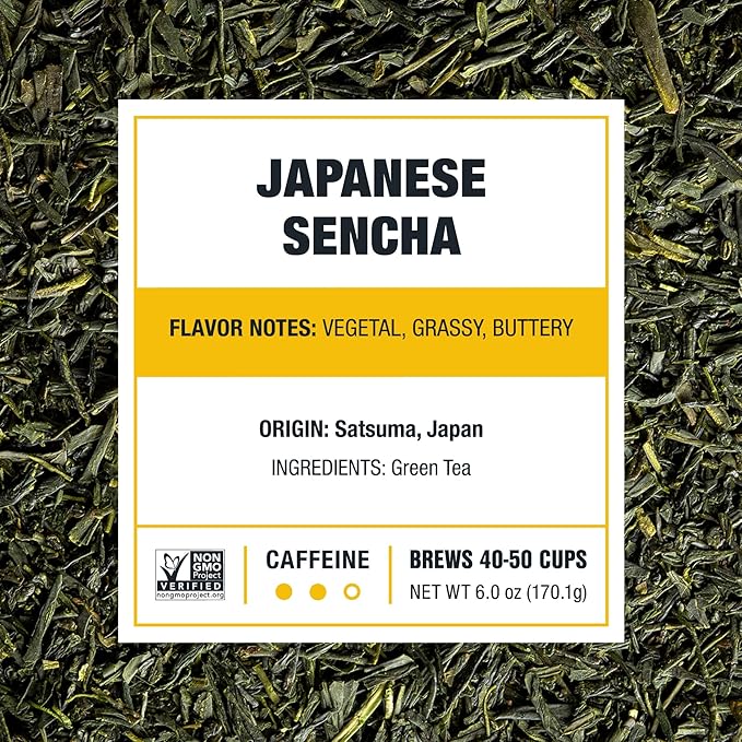 Tiesta Tea - Japanese Sencha Tea, Loose Leaf, Single Origin Premium Sencha Green Blend, Medium Caffeinated, Make Hot or Iced & Up to 50 Cups, Pure Unblended, 6oz Refillable Tin